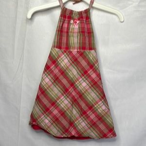 Gap olive pink red plaid dress